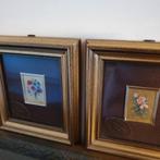 2 stuks miniatuur Lithografie vintage 23k reproductie, Ophalen