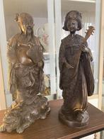 ZHONGLI QUAN OP DE FOODOG EN GEISHA 11kg bronze, Antiek en Kunst, Ophalen of Verzenden, Brons