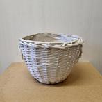 Witte rieten bloempot, 25 tot 40 cm, Overige materialen, Rond, Binnen