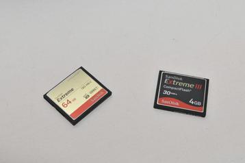 Compact Flash Card Sandisk Extreme 64GB en 4GB beschikbaar voor biedingen