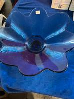 Fruitschaal blauw glas 29cm, Ophalen, Overige stijlen, Glas, Schaal of Schalen