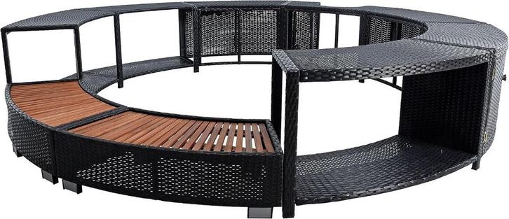 ESTEXO - Jacuzzi-rand - Rond van vorm - In synthetisch rotan, Tuin en Terras, Bubbelbaden en Hottubs, Nieuw, Vast, Trap, Ophalen