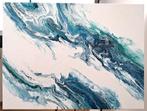 Abstract Modern Acryl canvas 90*120cm - blauw wit, Ophalen