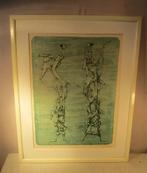 Prachtige Litho '2 Vreemde Wezens' - gesigneerd, Antiek en Kunst, Kunst | Litho's en Zeefdrukken, Ophalen of Verzenden