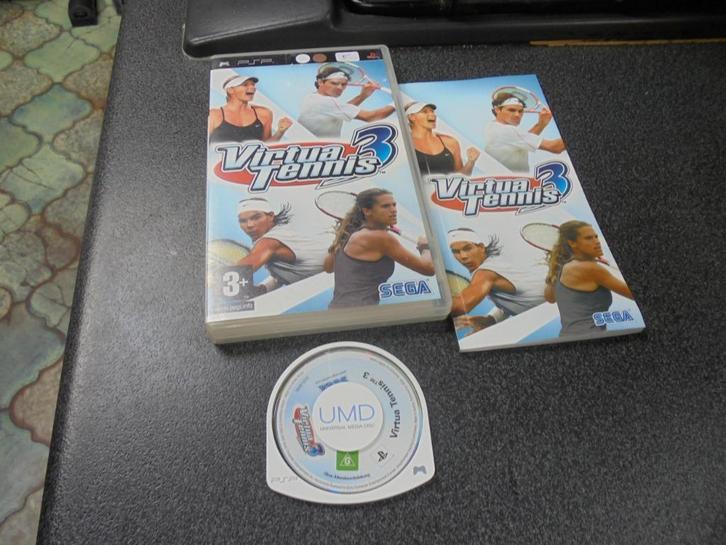 PSP Virtua Tennis 3 (orig-compleet), Games en Spelcomputers, Games | Sony PlayStation Portable, Gebruikt, Sport, 1 speler, Vanaf 3 jaar