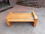 Salontafel hout met Glas, Huis en Inrichting, Tafels | Salontafels, Ophalen, Zo goed als nieuw, Glas