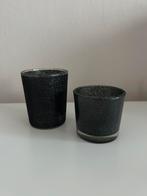 Set 2 theelichthouders zwart, Ophalen of Verzenden, Zo goed als nieuw, Zwart