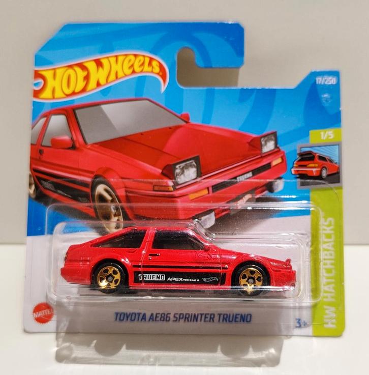 Hot Wheels Toyota AE86 Sprinter Trueno Rood (2022), Hobby en Vrije tijd, Modelauto's | Overige schalen, Ophalen of Verzenden