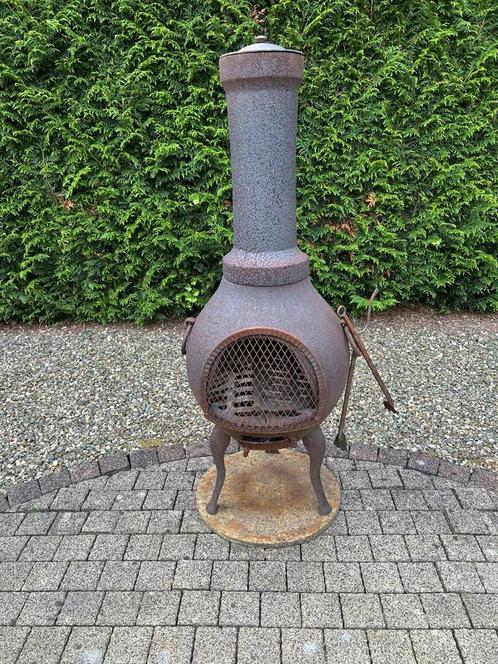 Gietijzeren grote terraskachel buitenkachel houtstoker, Tuin en Terras, Vuurkorven, Ophalen