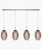 Freelight Zebra hanglamp - 4-lichts - incl. LED - Rookglas, Enlèvement, Verre