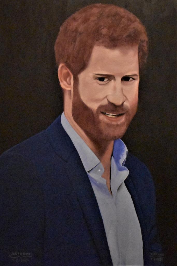 Prins Harry schilderij, door grappenmaker kamo, Antiek en Kunst, Kunst | Schilderijen | Modern, Ophalen