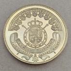 Belgische vergulde koperen medaille Koning Boudewijn, Verzamelen, Gebruikt, Ophalen of Verzenden, Postzegel(s) of Munt(en)
