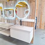 SALE Badmeubel glans wit ribbel kast met planchet Mynte 100, Huis en Inrichting, Ophalen of Verzenden, Nieuw