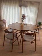 Ethnicraft mikado ronde eettafel eik, Huis en Inrichting, Complete eetkamers, Ophalen, Zo goed als nieuw