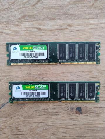 Corsair ValueSelect 2X512 MB DDR-400 DDR1 beschikbaar voor biedingen