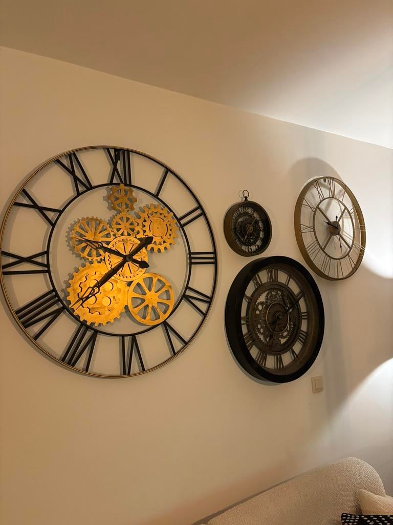 Lot Horloge murale - nickel, Enlèvement, Comme neuf, Horloge murale