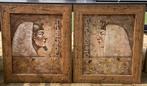 2 schilderijen Egyptische farao en koningin, Enlèvement ou Envoi