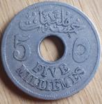 EGYPTE: 5 MILLIEMES 1917 AH 1335 KM 315, Postzegels en Munten, Munten | Afrika, Verzenden, Egypte, Losse munt