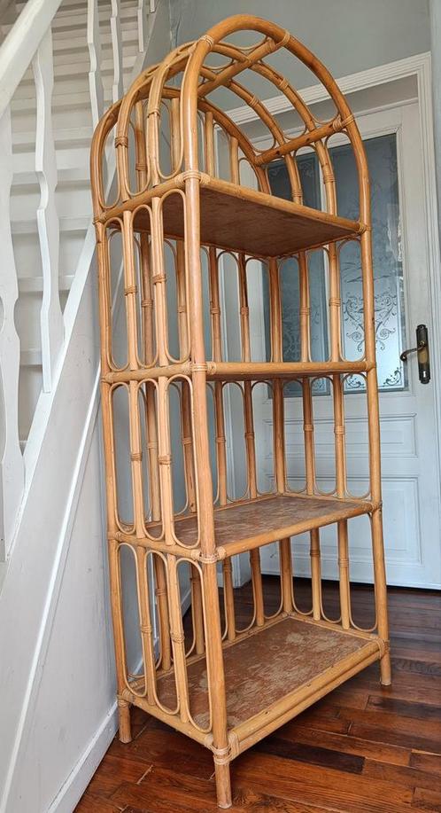 Vintage rotan rek, Huis en Inrichting, Woonaccessoires | Etagères, Ophalen
