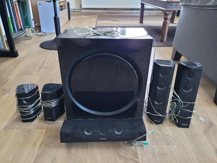 5 speakers + subwoofer - Samsung HT-J7500WM, Audio, Tv en Foto, Luidsprekerboxen, Zo goed als nieuw, Subwoofer, Overige merken