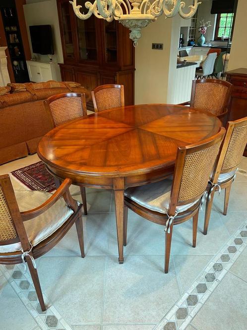 Volledige antieke eetkamer in kersenhout – topkwaliteit!, Huis en Inrichting, Complete eetkamers, Zo goed als nieuw, 6 tot 8 stoelen