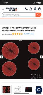 Vitro keramische kookplaat Whirlpool AKT809NE, Ophalen, Keramisch, 4 kookzones, Zo goed als nieuw