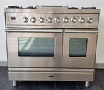 ☘️️️️ Poêle Boretti de luxe 90 cm en acier inoxydable, 5 brû, Electroménager, Cuisinières, Comme neuf, 5 zones de cuisson ou plus