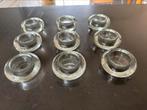 9 ronde theelichthouders glas, Minder dan 25 cm, Overige materialen, Kandelaar, Wit
