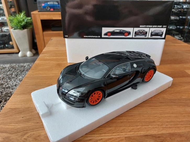 Minichamps Bugatti veyron Super sport 1/18 noir métallisé, Hobby & Loisirs créatifs, Voitures miniatures | 1:18, Comme neuf, Voiture