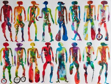 Origineel gouache van Wole Lagunju 2017 Nigeria beschikbaar voor biedingen