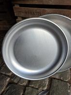 2 alu. zeevruchten-oester schalen, Enlèvement ou Envoi, Comme neuf, Aluminium, Autres types