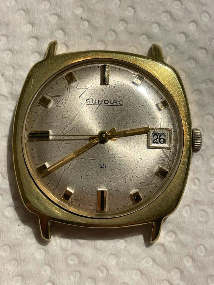 Montre Suisse vintage or et acier. Bon etat, Handtassen en Accessoires, Horloges | Antiek, Goud, Verzenden