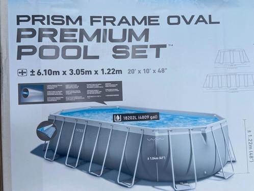 Intex Oval Premium Pool 6,10 x 3,05 x 1,22 + WARMTEPOMP, Tuin en Terras, Zwembaden, Gebruikt, Opzetzwembad, 120 cm of meer, 400 cm of meer