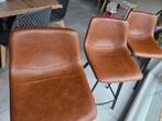3 chaises de bar cognac Spartacus, Maison & Meubles, Tabourets de bar, Enlèvement, Cuir