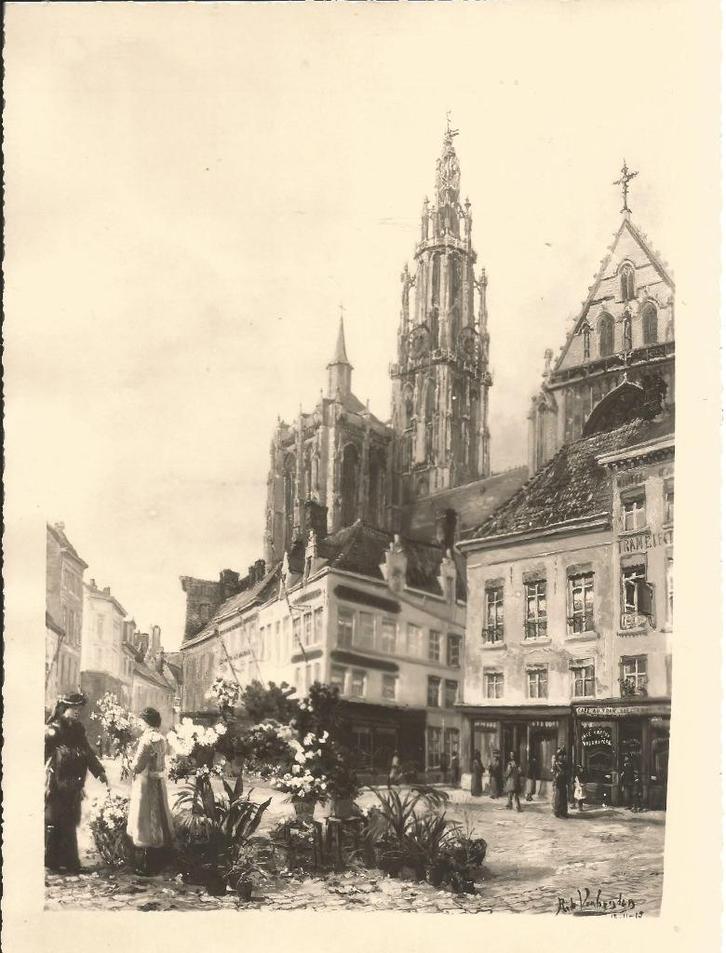 2 oude foto's van schilderijen van Rik Verheyden, Antiek en Kunst, Kunst | Schilderijen | Klassiek, Ophalen of Verzenden