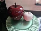 2 decoratie appels wit en rood, Huis en Inrichting, Ophalen of Verzenden, Gebruikt