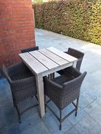 Tuinset - tuintafel hoog met 4 stoelen, Tuin en Terras, Ophalen, 4 zitplaatsen, Zo goed als nieuw, Stoel