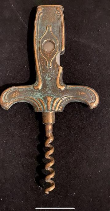 Antiek Solingen kurkentrekker brons art deco met patina beschikbaar voor biedingen