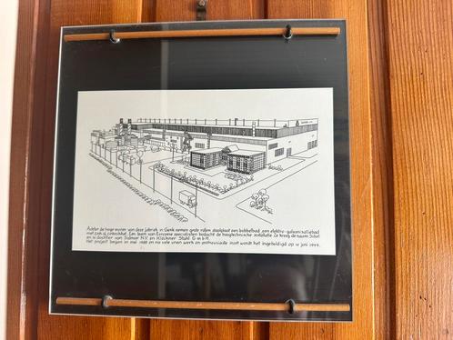 Industriële tekening “Sikel Genk”, Huis en Inrichting, Woonaccessoires | Schilderijen, Tekeningen en Foto's, Tekening, Ophalen of Verzenden