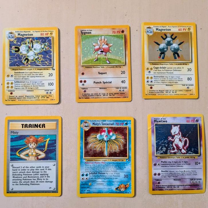 6 Pokémon kaarten Holo Wizards 1999 EN/FR, Hobby en Vrije tijd, Verzamelkaartspellen | Pokémon, Gebruikt, Ophalen of Verzenden