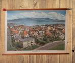 Carte scolaire 1960 Reykjavik Islande 70 x 100 cm, Enlèvement ou Envoi