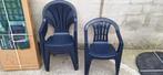 Blauwe plastic stoelen, Tuin en Terras, Ophalen, Gebruikt, Plastic, Stapelbaar