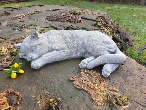 kat , poes, tuinbeeld slapende kat, Antiek en Kunst, Kunst | Beelden en Houtsnijwerken, Ophalen of Verzenden