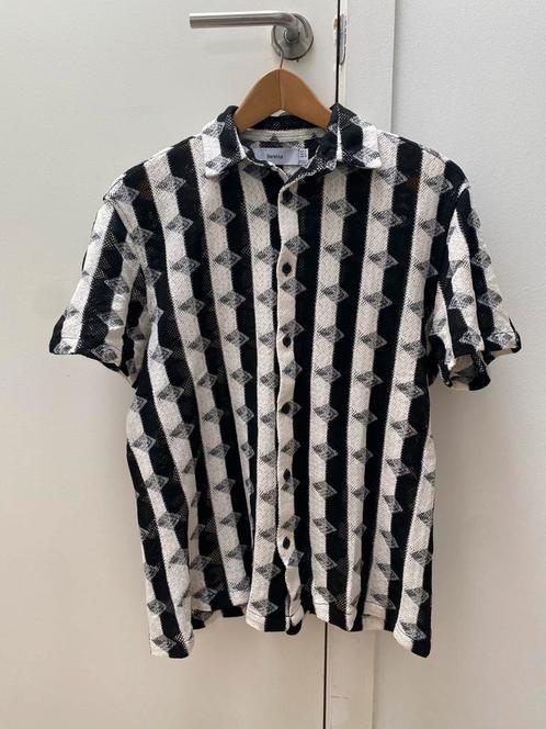 Zomerhemd met zwart-wit patroon – Maat M, Kleding | Heren, Polo's, Zo goed als nieuw, Maat 48/50 (M), Wit, Ophalen of Verzenden