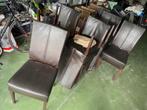 Set van 8 eetkamerstoelen in zacht leder, Huis en Inrichting, Stoelen, Ophalen, Bruin, Modern klassiek, Vijf, Zes of meer stoelen