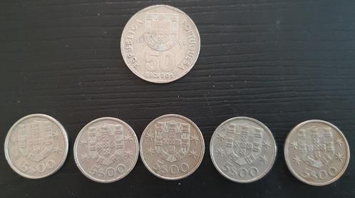50 escudos 1999 Portugal en 5 munten 5 escudos, Postzegels en Munten, Munten | Europa | Niet-Euromunten, Setje, Ophalen of Verzenden