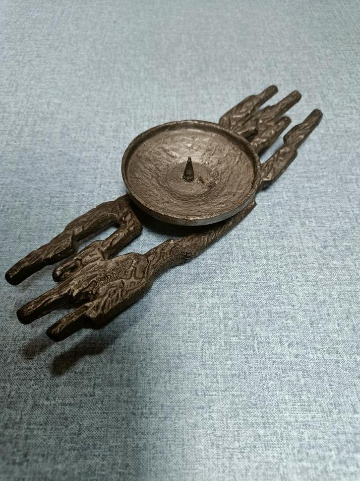 Vintage brutalist design kandelaar, Antiek en Kunst, Antiek | Kandelaars, Ophalen of Verzenden