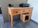 Bijzettafel/bureau teak L120xB50xH78 (cm), Huis en Inrichting, Ophalen, Gebruikt, 75 cm of meer, Landelijk, neutraal
