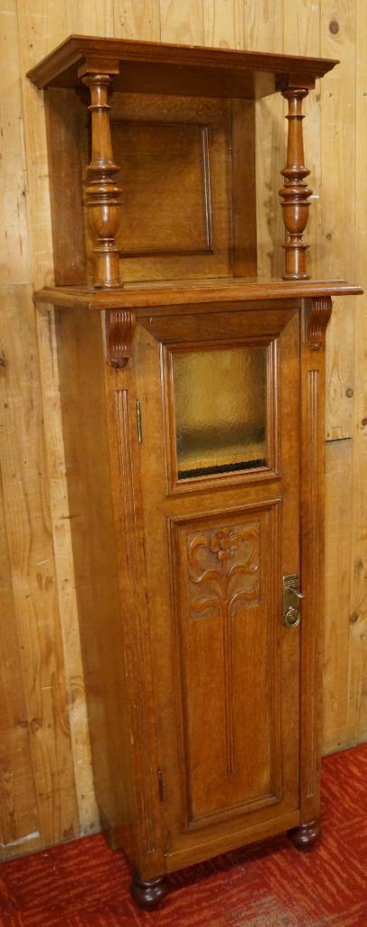 Antiek smalle muziek mahonie Jugendstil kastje boekenkastje, Antiek en Kunst, Curiosa en Brocante, Ophalen