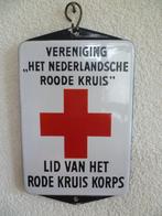 EMAILLE DEURPOSTJE"HET NEDERLANDSCHE ROODE KRUIS"JAREN 30, Verzamelen, Reclamebord, Ophalen of Verzenden, Zo goed als nieuw